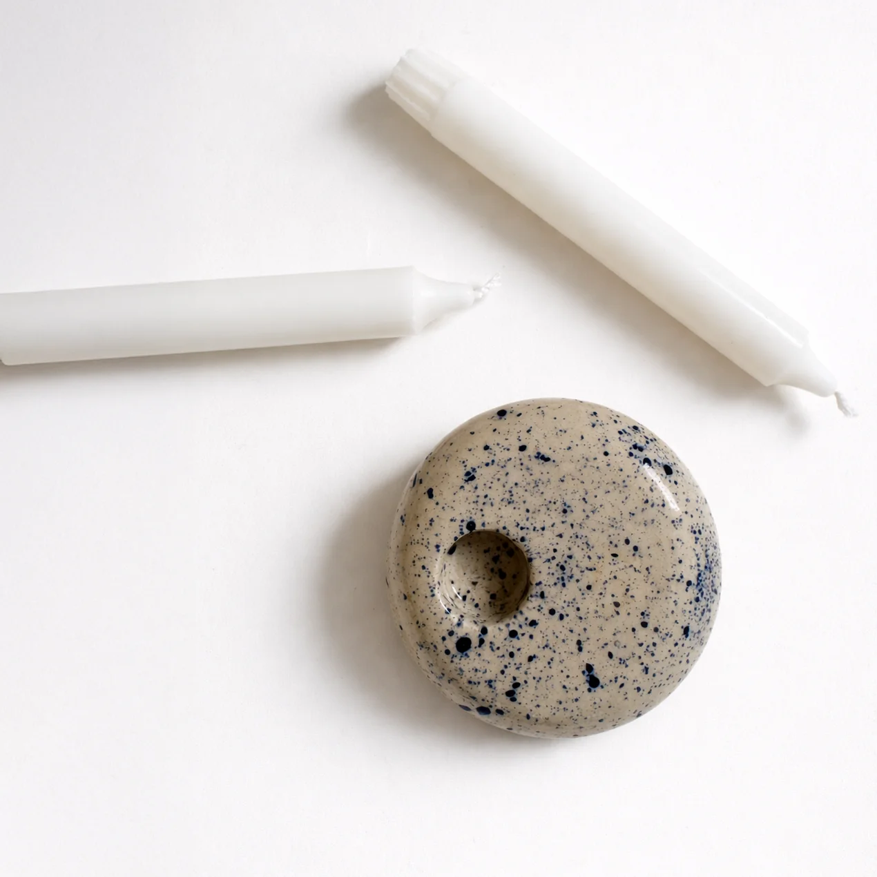 Pebble Candle Holder - Blue Dust