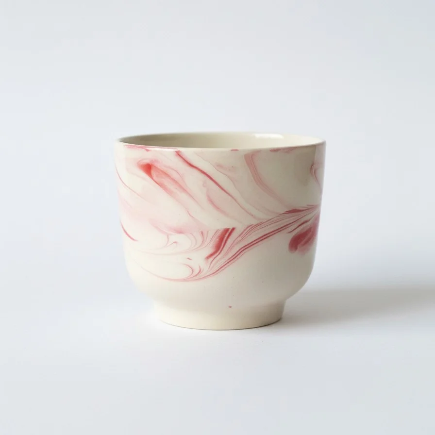Cappuccino Cup - Red Marble
