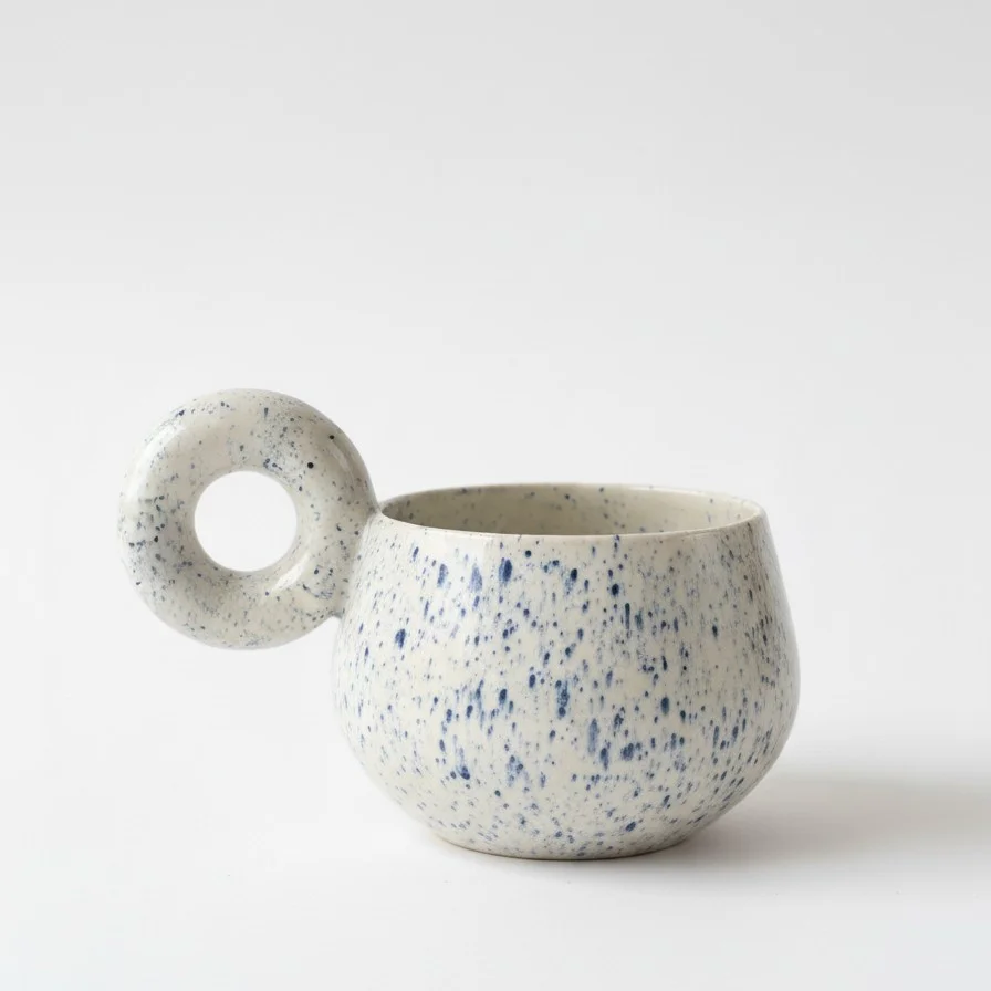 Donut-Handle Vase - Blue Dust